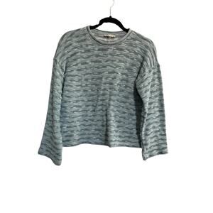 Madewell XS Blue Green Knit Pullover Crewneck Rollback Sweater #6565